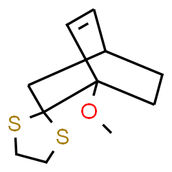 ChemSpider 2D Image | 1-Methoxyspiro[bicyclo[2.2.2]oct-5-ene-2,2'-[1,3]dithiolane] | C11H16OS2