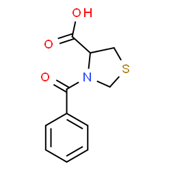 ChemSpider 2D Image | 3-Benzoyl-1,3-thiazolidine-4-carboxylic acid | C11H11NO3S