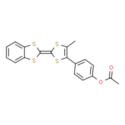 ChemSpider 2D Image | 4-[2-(1,3-Benzodithiol-2-ylidene)-5-methyl-1,3-dithiol-4-yl]phenyl acetate | C19H14O2S4
