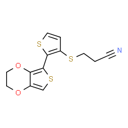 ChemSpider 2D Image | 3-{[2-(2,3-Dihydrothieno[3,4-b][1,4]dioxin-5-yl)-3-thienyl]sulfanyl}propanenitrile | C13H11NO2S3