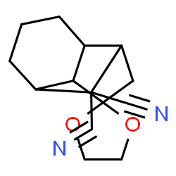 ChemSpider 2D Image | 7'H-Spiro[1,3-dioxolane-2,10'-tricyclo[4.4.0.0~2,8~]decane]-7',7'-dicarbonitrile | C14H16N2O2