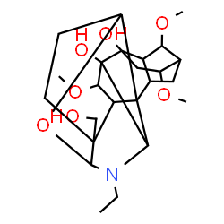 ChemSpider 2D Image | 4-Ethyl-10-(hydroxymethyl)-12,16,18-trimethoxy-6-oxa-4-azaheptacyclo[15.2.1.0~2,7~.0~2,11~.0~3,13~.0~5,10~.0~14,19~]icosane-13,14-diol | C24H37NO7