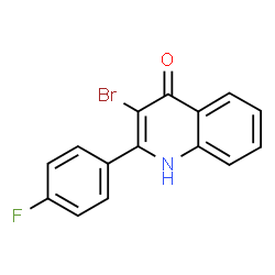ChemSpider 2D Image | 3-Bromo-2-(4-fluorophenyl)-4(1H)-quinolinone | C15H9BrFNO