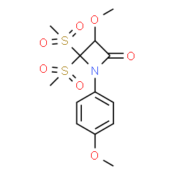 ChemSpider 2D Image | 3-Methoxy-1-(4-methoxyphenyl)-4,4-bis(methylsulfonyl)-2-azetidinone | C13H17NO7S2