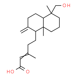 ChemSpider 2D Image | 5-[5-(Hydroxymethyl)-5,8a-dimethyl-2-methylenedecahydro-1-naphthalenyl]-3-methyl-2-pentenoic acid | C20H32O3