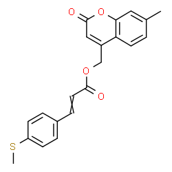 ChemSpider 2D Image | (7-Methyl-2-oxo-2H-chromen-4-yl)methyl 3-[4-(methylsulfanyl)phenyl]acrylate | C21H18O4S
