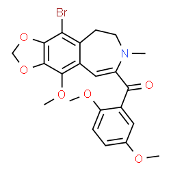 ChemSpider 2D Image | (4-Bromo-10-methoxy-7-methyl-6,7-dihydro-5H-[1,3]dioxolo[4,5-h][3]benzazepin-8-yl)(2,5-dimethoxyphenyl)methanone | C22H22BrNO6