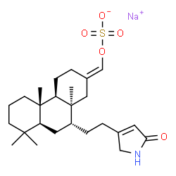 ChemSpider 2D Image | Sodium (E)-{(7alpha,8alpha,13E)-8-methyl-7-[2-(5-oxo-2,5-dihydro-1H-pyrrol-3-yl)ethyl]podocarpan-13-ylidene}methyl sulfate | C25H38NNaO5S