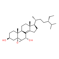 ChemSpider 2D Image | (3beta,5alpha,6alpha,7alpha,24S)-5,6-Epoxystigmast-8(14)-ene-3,7-diol | C29H48O3