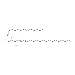 ChemSpider 2D Image | N-[(2S,3R,4E,6E)-1,3-Dihydroxy-4,6-henicosadien-2-yl]tridecanamide | C34H65NO3
