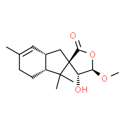 ChemSpider 2D Image | (3R,3a'R,4R,5R,7a'S)-4-Hydroxy-5-methoxy-3',3',6'-trimethyl-1',3',3a',4,4',5,5',7a'-octahydrospiro[furan-3,2'-inden]-2-one | C16H24O4