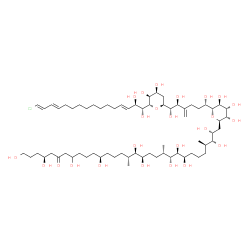 ChemSpider 2D Image | (4S,12R,16R,17R,18R,21S,22R,23S,24R,28R,29R,30R)-31-{(2R,3S,4R,5S,6R)-6-[(1S,5S,6S)-6-{(2S,4S,5S,6S)-6-[(1R,2R,3E,13E,15E)-16-Chloro-1,2-dihydroxy-3,13,15-hexadecatrien-1-yl]-4,5-dihydroxytetrahydro-2
H-pyran-2-yl}-1,5,6-trihydroxy-4-methylenehexyl]-3,4,5-trihydroxytetrahydro-2H-pyran-2-yl}-1,4,8,12,17,18,22,23,24,29,30-undecahydroxy-16,21,28-trimethyl-6-hentriacontanone (non-preferred name) | C67H121ClO24