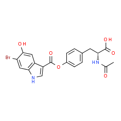 ChemSpider 2D Image | N-Acetyl-O-[(6-bromo-5-hydroxy-1H-indol-3-yl)carbonyl]-D-tyrosine | C20H17BrN2O6