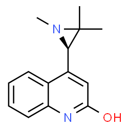 ChemSpider 2D Image | 4-[(2R)-1,3,3-Trimethyl-2-aziridinyl]-2-quinolinol | C14H16N2O