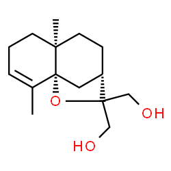 ChemSpider 2D Image | [(1S,6S,9S)-2,6-Dimethyl-11-oxatricyclo[7.2.1.0~1,6~]dodec-2-ene-10,10-diyl]dimethanol | C15H24O3
