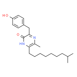 ChemSpider 2D Image | 3-(4-Hydroxybenzyl)-5-methyl-6-(8-methylnonyl)-2(1H)-pyrazinone | C22H32N2O2