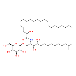 ChemSpider 2D Image | (2R)-N-[(2S,3S,4R)-1-(beta-D-Glucopyranosyloxy)-3,4-dihydroxy-13-methyl-2-tetradecanyl]-2-hydroxydocosanamide | C43H85NO10