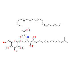 ChemSpider 2D Image | (2R,15Z)-N-[(2S,3S,4R)-1-(beta-D-Glucopyranosyloxy)-3,4-dihydroxy-14-methyl-2-pentadecanyl]-2-hydroxy-15-henicosenamide | C43H83NO10