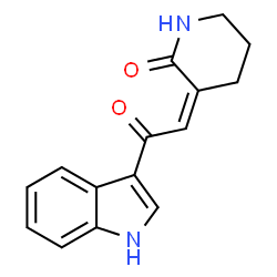ChemSpider 2D Image | (3Z)-3-[2-(1H-Indol-3-yl)-2-oxoethylidene]-2-piperidinone | C15H14N2O2