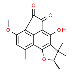 ChemSpider 2D Image | (8S)-6-Hydroxy-3-methoxy-1,7,7,8-tetramethyl-7,8-dihydroacenaphtho[5,4-b]furan-4,5-dione | C19H18O5