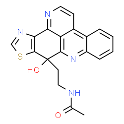 ChemSpider 2D Image | N-[2-(9-Hydroxy-9H-pyrido[4,3,2-mn][1,3]thiazolo[4,5-b]acridin-9-yl)ethyl]acetamide | C20H16N4O2S