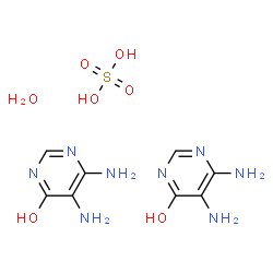 ChemSpider 2D Image | 5,6-Diamino-4-pyrimidinol sulfate hydrate (2:1:1) | C8H16N8O7S