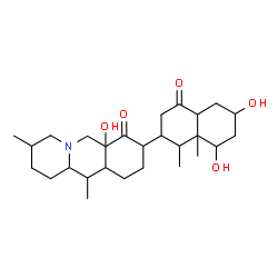 ChemSpider 2D Image | 8-(6,8-Dihydroxy-1,8a-dimethyl-4-oxodecahydro-2-naphthalenyl)-6a-hydroxy-3,11-dimethyldodecahydro-7H-pyrido[1,2-b]isoquinolin-7-one | C27H43NO5