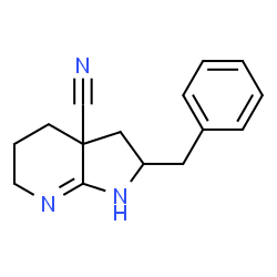 ChemSpider 2D Image | 2-Benzyl-1,2,3,4,5,6-hexahydro-3aH-pyrrolo[2,3-b]pyridine-3a-carbonitrile | C15H17N3