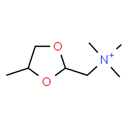 ChemSpider 2D Image | N,N,N-Trimethyl(4-methyl-1,3-dioxolan-2-yl)methanaminium | C8H18NO2