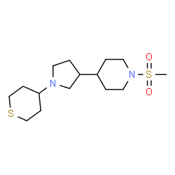 ChemSpider 2D Image | 1-(Methylsulfonyl)-4-[1-(tetrahydro-2H-thiopyran-4-yl)-3-pyrrolidinyl]piperidine | C15H28N2O2S2