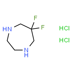 ChemSpider 2D Image | 6,6-Difluoro-1,4-diazepane dihydrochloride | C5H12Cl2F2N2