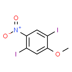 ChemSpider 2D Image | 1,4-Diiodo-2-methoxy-5-nitrobenzene | C7H5I2NO3