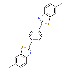 ChemSpider 2D Image | 2,2'-(1,4-Phenylene)bis(6-methyl-1,3-benzothiazole) | C22H16N2S2