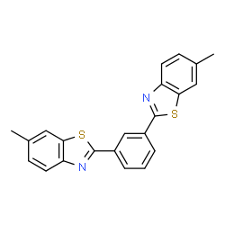 ChemSpider 2D Image | 2,2'-(1,3-Phenylene)bis(6-methyl-1,3-benzothiazole) | C22H16N2S2
