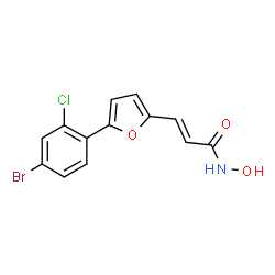ChemSpider 2D Image | (2E)-3-[5-(4-Bromo-2-chlorophenyl)-2-furyl]-N-hydroxyacrylamide | C13H9BrClNO3