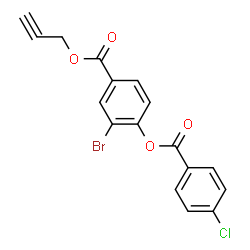 ChemSpider 2D Image | 2-Propyn-1-yl 3-bromo-4-[(4-chlorobenzoyl)oxy]benzoate | C17H10BrClO4