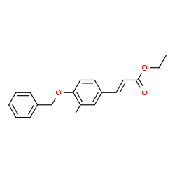 ChemSpider 2D Image | Ethyl (2E)-3-[4-(benzyloxy)-3-iodophenyl]acrylate | C18H17IO3