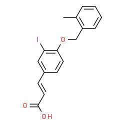 ChemSpider 2D Image | (2E)-3-{3-Iodo-4-[(2-methylbenzyl)oxy]phenyl}acrylic acid | C17H15IO3