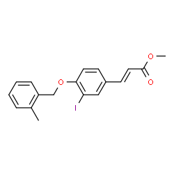 ChemSpider 2D Image | Methyl (2E)-3-{3-iodo-4-[(2-methylbenzyl)oxy]phenyl}acrylate | C18H17IO3