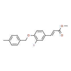 ChemSpider 2D Image | Methyl (2E)-3-{3-iodo-4-[(4-methylbenzyl)oxy]phenyl}acrylate | C18H17IO3