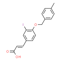 ChemSpider 2D Image | (2E)-3-{3-Iodo-4-[(4-methylbenzyl)oxy]phenyl}acrylic acid | C17H15IO3
