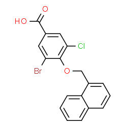 ChemSpider 2D Image | 3-Bromo-5-chloro-4-(1-naphthylmethoxy)benzoic acid | C18H12BrClO3