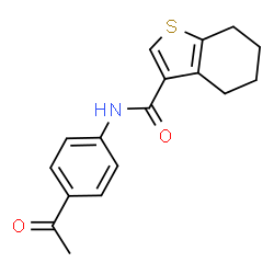 ChemSpider 2D Image | N-(4-Acetylphenyl)-4,5,6,7-tetrahydro-1-benzothiophene-3-carboxamide | C17H17NO2S