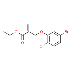 ChemSpider 2D Image | Ethyl 2-[(5-bromo-2-chlorophenoxy)methyl]acrylate | C12H12BrClO3