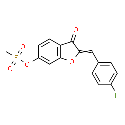 ChemSpider 2D Image | 2-(4-Fluorobenzylidene)-3-oxo-2,3-dihydro-1-benzofuran-6-yl methanesulfonate | C16H11FO5S