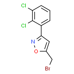 ChemSpider 2D Image | 5-(Bromomethyl)-3-(2,3-dichlorophenyl)-1,2-oxazole | C10H6BrCl2NO