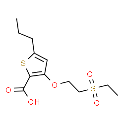 ChemSpider 2D Image | 3-[2-(Ethylsulfonyl)ethoxy]-5-propyl-2-thiophenecarboxylic acid | C12H18O5S2