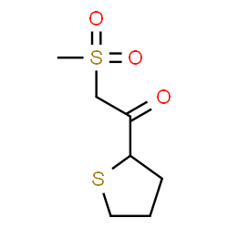 ChemSpider 2D Image | 2-(Methylsulfonyl)-1-(tetrahydro-2-thiophenyl)ethanone | C7H12O3S2