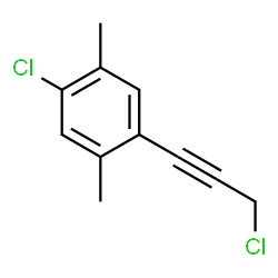 ChemSpider 2D Image | 1-Chloro-4-(3-chloro-1-propyn-1-yl)-2,5-dimethylbenzene | C11H10Cl2