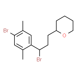 ChemSpider 2D Image | 2-[3-Bromo-3-(4-bromo-2,5-dimethylphenyl)propyl]tetrahydro-2H-pyran | C16H22Br2O